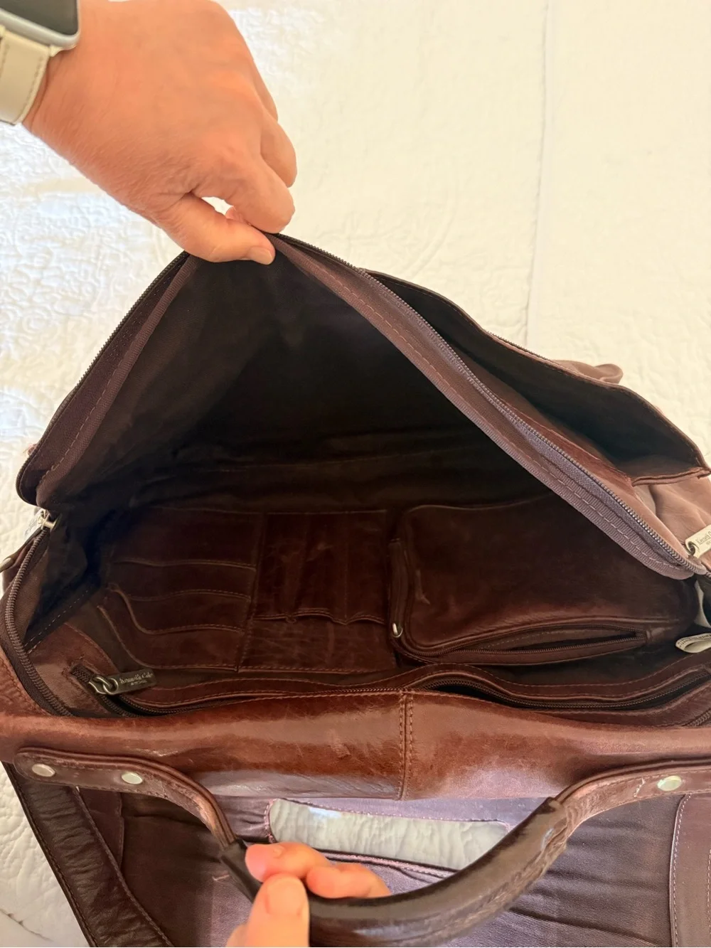 Kenneth Cole New York Brown Leather Briefcase Messenger